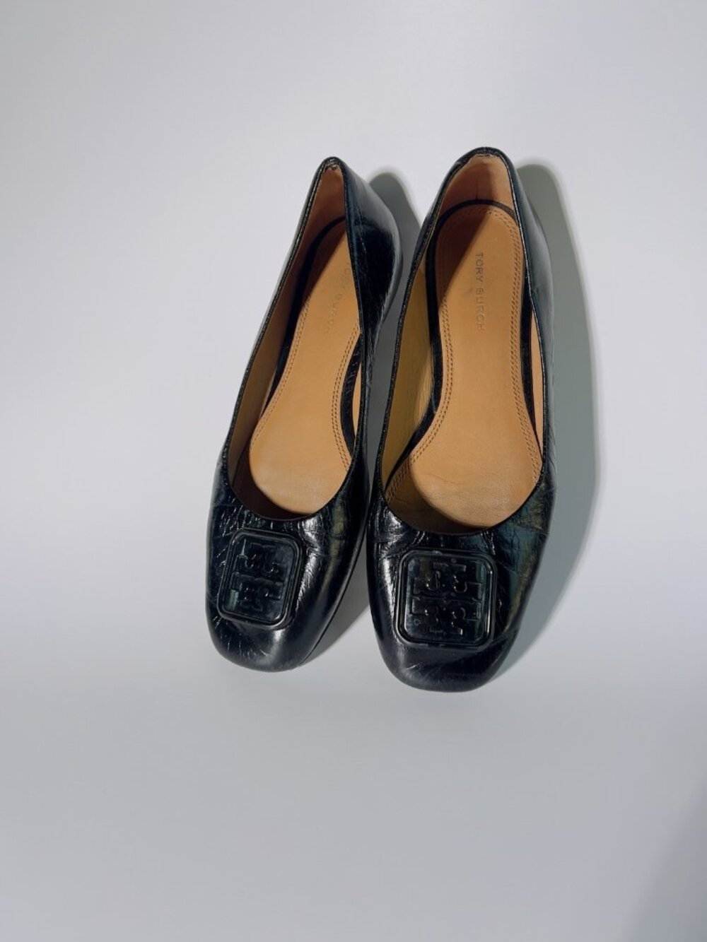Tory Burch Georgina Leather Ballet Flats Black Size 6.5 M - Picture 12 of 14